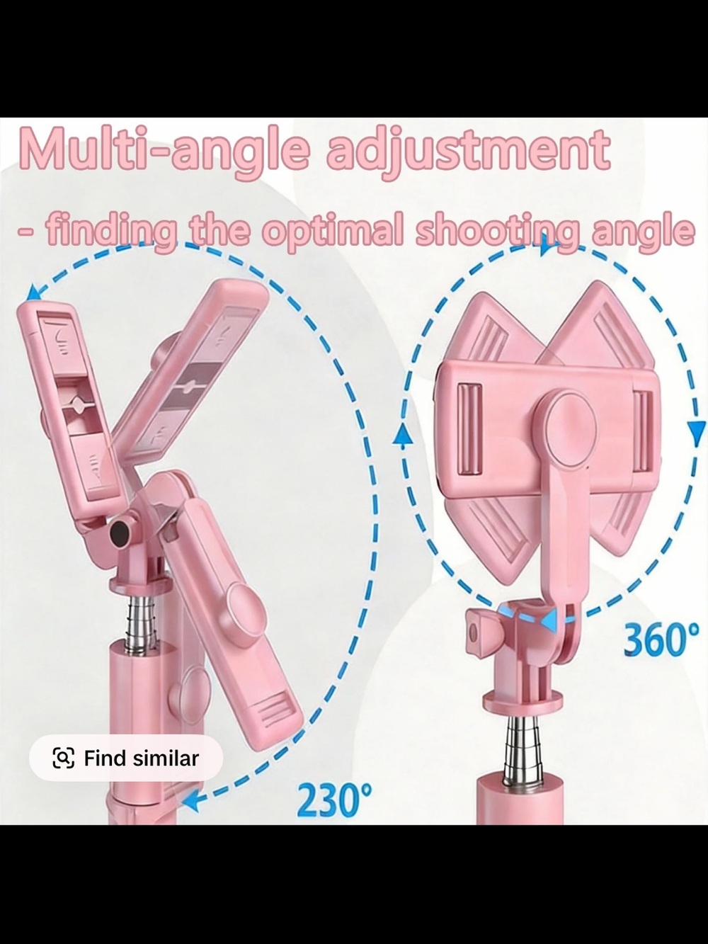 Portable Bluetooth Selfie Stick Tripod - Pink - Picture 4 of 4
